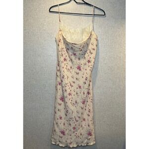 Vintage Hugo Buscati For Victoria's Secret Floral Slip Dress Lace Bust Size 10